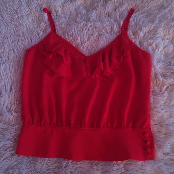 Red Ruffly Tank Top - Picture 3 of 4